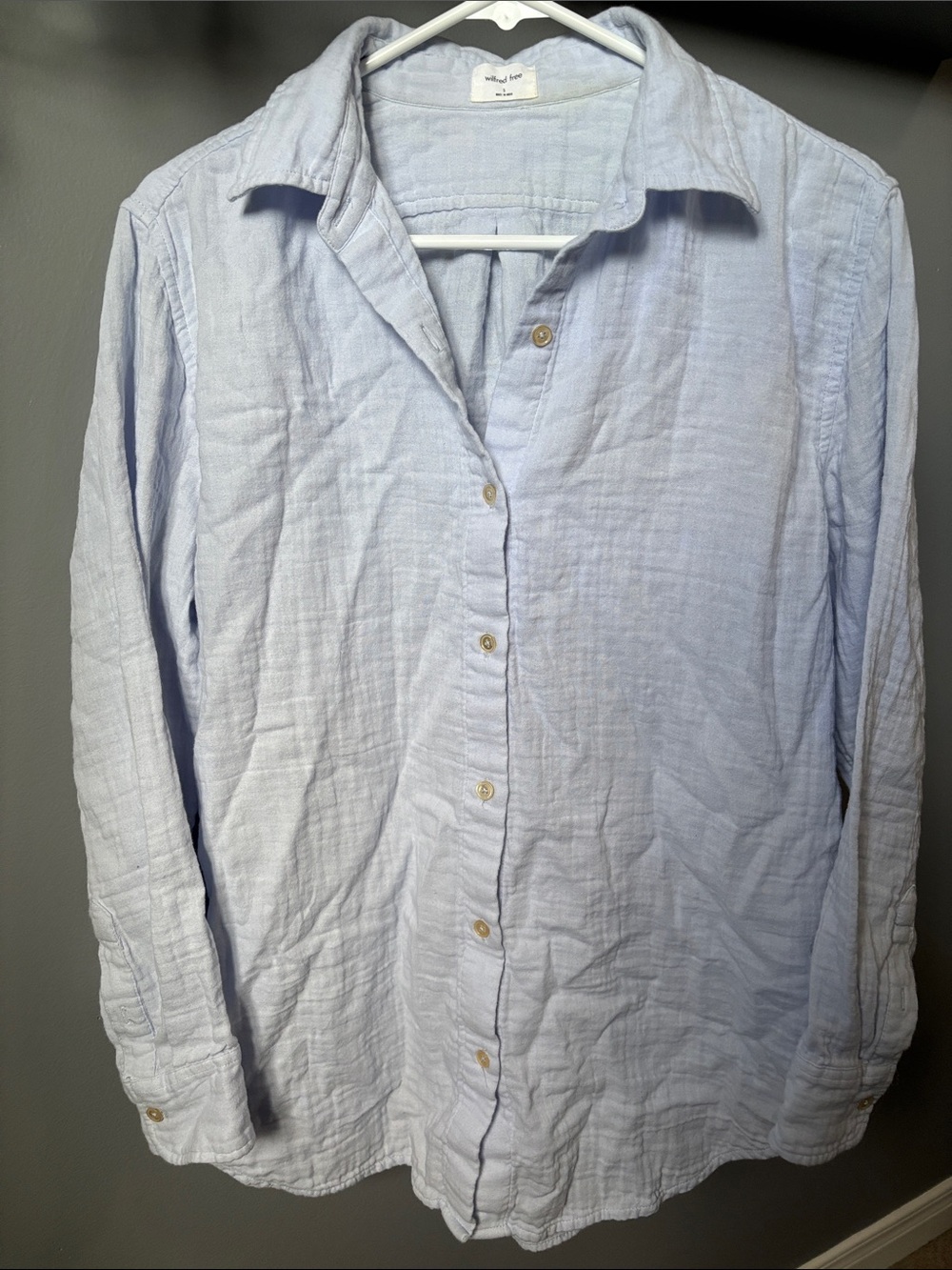 Aritzia Wilfred Light Blue Sail Button-up Shirt